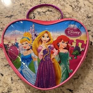 Disney Princess handbag purse toy storage Cinderella Rapunzel Ariel castle pink‌